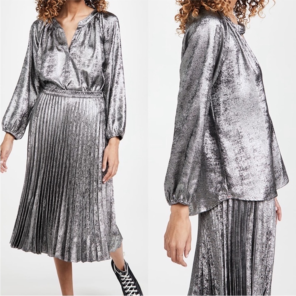 Xirena Farrah Top Metallic Silver Size XS